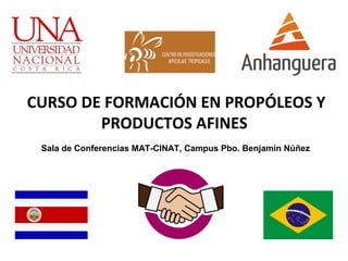 CURSO DE FORMACIÓN EN PROPÓLEOS Y
PRODUCTOS AFINES
Sala de Conferencias MAT-CINAT, Campus Pbo. Benjamín Núñez
 