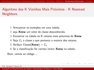 Seres Humanos e Padr~oes Conceito Intuitivo Formalizando Na Pratica Dist^ancias Classi 