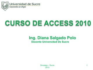 Sincelejo – Sucre
2013
1
Ing. Diana Salgado Polo
Docente Universidad De Sucre
 