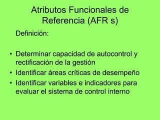 Evaluación del Control Interno Método AFR s
•    Guía para la Evaluación
•    Componente: Cuentas por Cobrar




Atributos...