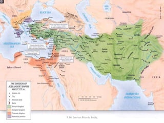 Linha do TempoExílio BabilônicoPERSASBABILÔNIOS597 a. C.539 a. C.587 a.C.583 a.C.550 a.C.JoaquimZedequiasGedaliasCIROPERSIAIsaías 45.1-7Ciro começou sua campanha militar em 550 a.C., mas somente em 539 foi à Babilônia. O Império Babilônico estava tão desestruturado internamente, que os próprios dignitários abriram os portões para ele entrar e se apropriar de tudo.P. Dr. Everton Ricardo Bootz