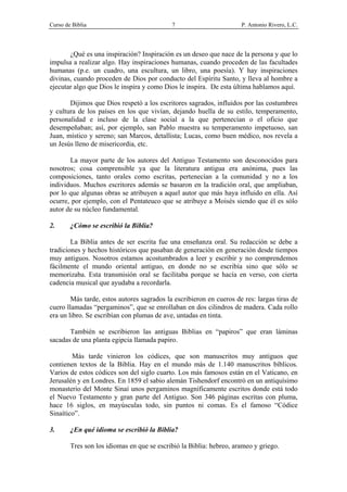 CURSO DE BIBLIA- P. ANTONIO RIVERO | PDF