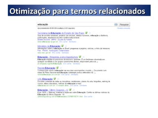 Otimização para termos relacionados 