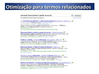 Otimização para termos relacionados 