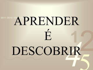 421
0011 0010 1010 1101 0001 0100 1011
APRENDER
É
DESCOBRIR
 