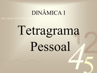 421
0011 0010 1010 1101 0001 0100 1011
DINÂMICA I
Tetragrama
Pessoal
 