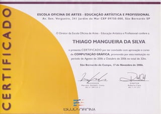 Certificado do Curso de Computação Gráfica