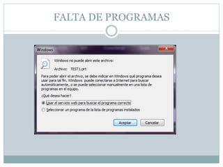 FALTA DE PROGRAMAS 
 