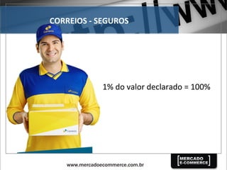 CORREIOS	
  -­‐	
  SEGUROS	
  
1%	
  do	
  valor	
  declarado	
  =	
  100%	
  
 