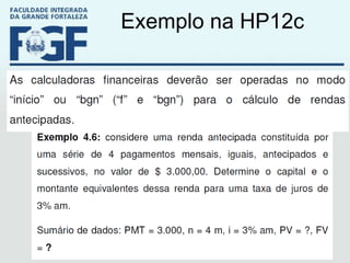 Exemplo na HP12c 