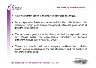 Curso de Genómica - UAT (VHIR) 2012 - Análisis de datos de RT-qPCR | PDF