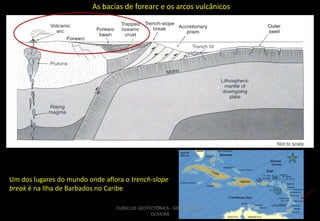 As bacias de forearc e os arcos vulcânicos

Um dos lugares do mundo onde aflora o trench-slope
break é na Ilha de Barbados no Caribe
CURSO DE GEOTECTÔNICA - GEÓLOGO JOSÉ
OLIVEIRA

 