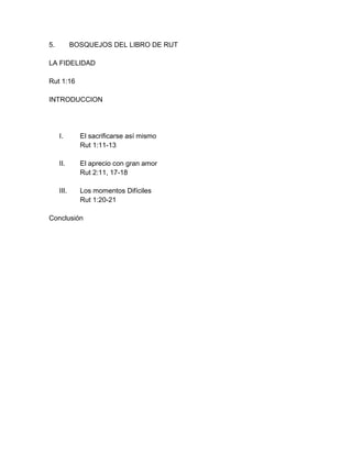 Bosquejo De Rut Curso de humiletica bosquejos | DOCX