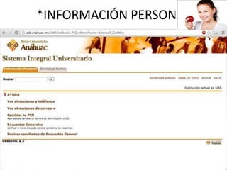 *INFORMACIÓN PERSONAL
 