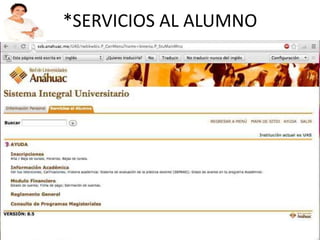 *SERVICIOS AL ALUMNO
 