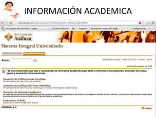 INFORMACIÓN ACADEMICA
 