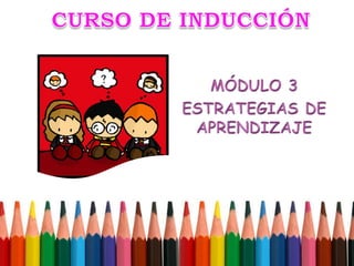 CURSO DE INDUCCIÓNMÓDULO 3 ESTRATEGIAS DE APRENDIZAJE