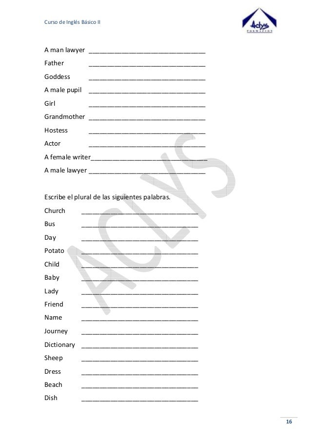 Curso de inglés básico 2