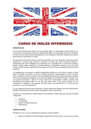 Curso de inglés intermedio | PDF