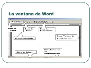La ventana de Word 