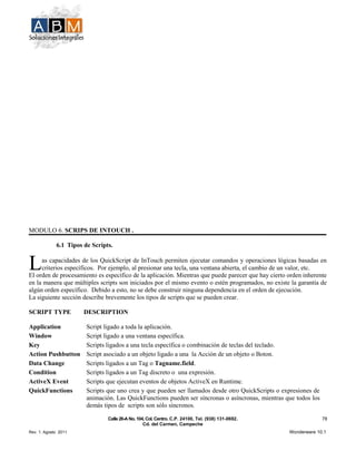 Curso de intouch 10.1 | DOC