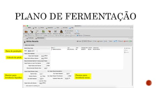 Data de produção
Cálculo do pitch
Starter para
leveduras líquidas
Pacotes para
leveduras secas
 