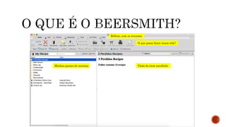 Ribbon, com os recursos
O que posso fazer nessa tela?
Minhas pastas de receitas Visão do item escolhido
 