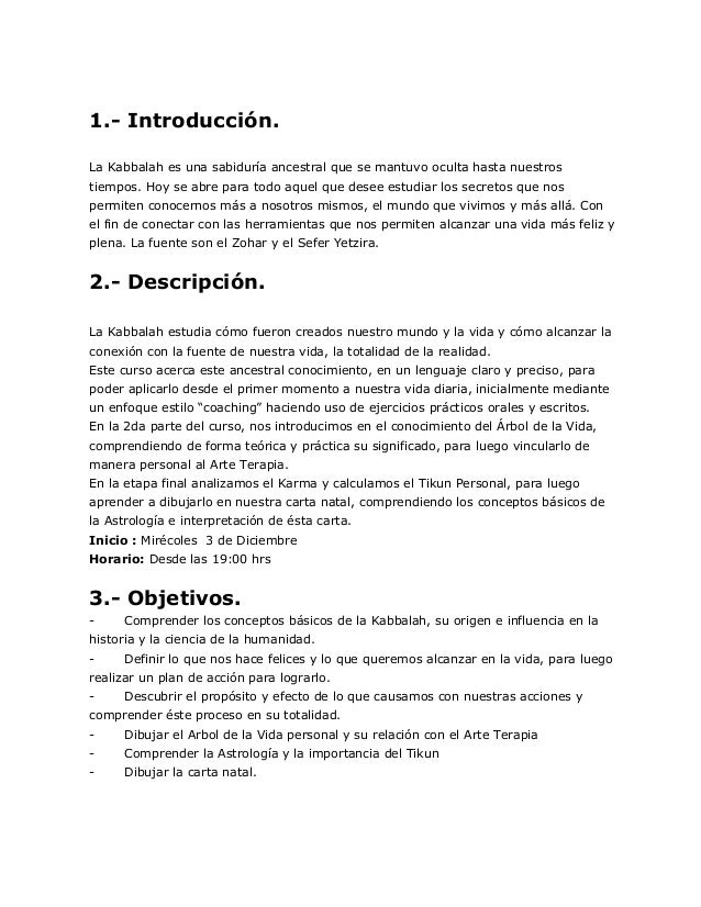 Programa de Curso de Kabbalah Programa de Curso de Kabbalah