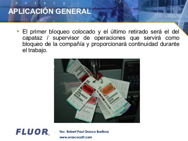 Curso de lockout - LOTOTO / Lock out, tag out, try out ...