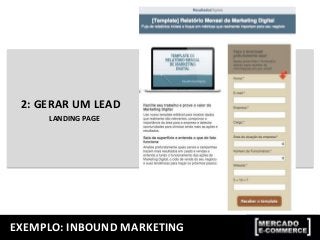 EXEMPLO: INBOUND MARKETING
LANDING PAGE
2: GERAR UM LEAD
 