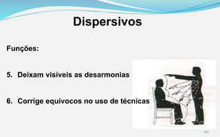 207
Dispersivos
Funções:
5. Deixam visíveis as desarmonias
6. Corrige equívocos no uso de técnicas
 