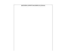 REGISTRO ALIMENTAR (HABITUAL/24 horas)
 