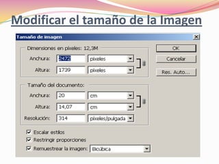 Modificar el tamaño de la Imagen 