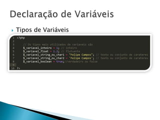  Tipos de Variáveis
 
