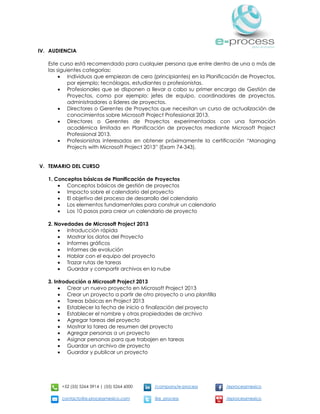 Curso de Planificación de Proyectos con Microsoft Project 2013 | PDF