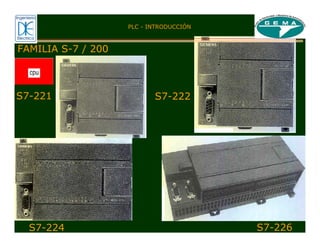 FAMILIA S-7 / 200
S7-221 S7-222
S7-224 S7-226
PLC - INTRODUCCIÓN
 