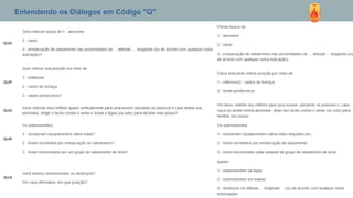 Entendendo os Diálogos em Código "Q"
 