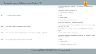 Entendendo os Diálogos em Código "Q"
*Fonte: ANATEL: NORMA N.º 31/94 - Apêndica 9
 