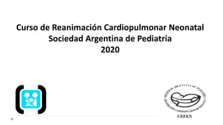 Curso de Reanimación Cardiopulmonar Neonatal
Sociedad Argentina de Pediatría
2020
 