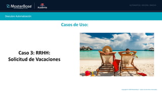 Copyright © 2020 MasterBase®. Todos los derechos reservados
Descubre Automatización
Casos de Uso:
Caso 3: RRHH:
Solicitud de Vacaciones
 