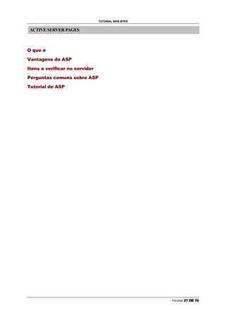 Q   H   P   I   H   G   PÁGINA
                                                                                                                                                      f           e                   d                       ™                   ˜           —               –               •       ”                       “               ’               ‘                       
                                                      u   ‰           ˆ           v   w           ‡       …       ƒ       ƒ           €       y               †               …                   „                   ƒ               ‚                              €                   y                   x           w                       v           u
                                                              q   e       d   r           p   q       b       c       e           Y               q       X               t       r           s       r   q               b               p                               X                       c               Y                   b               `   i
                                                                                                                              h           g           f               e                   d                       c           Y                   b               a               X                   `               Y                   X                               W
                                                                                                                                                                                                                                                          V                                   U           T                       S                               R
                                                                                                      ACTIVE SERVER PAGES
                                 TUTORIAL WEB SITES
 