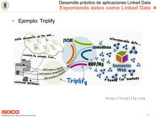 Desarrollo práctico de aplicaciones Linked Data   Exponiendo datos como Linked Data <ul><li>Ejemplo: Triplify </li></ul>ht...