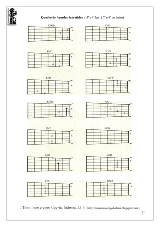 Quadro de Acordes Invertidos ( 3ª e 4ª Inv. ( 7ª e 9ª no baixo)




...Tocai bem e com alegria. Salmos. 33-3      (http://prrsoaresamigodedeus.blogspot.com/)
                                                                                            17
 