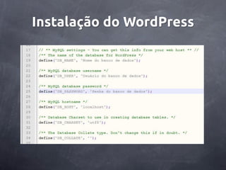 Instalação do WordPress
 