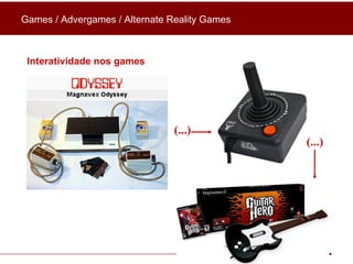 Games / Advergames / Alternate Reality Games Interatividade nos games (...) (...) 