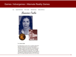 Games / Advergames / Alternate Reality Games 