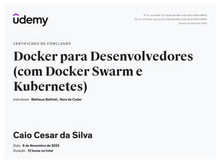  Docker para Desenvolvedores (com Docker Swarm e Kubernetes)
