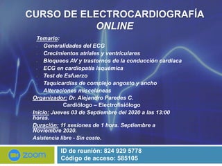 Curso de Electrocardiografía online 2020