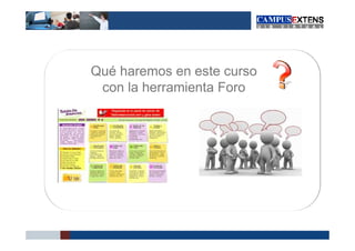 Qué haremos en este curso
 con la herramienta Foro
 