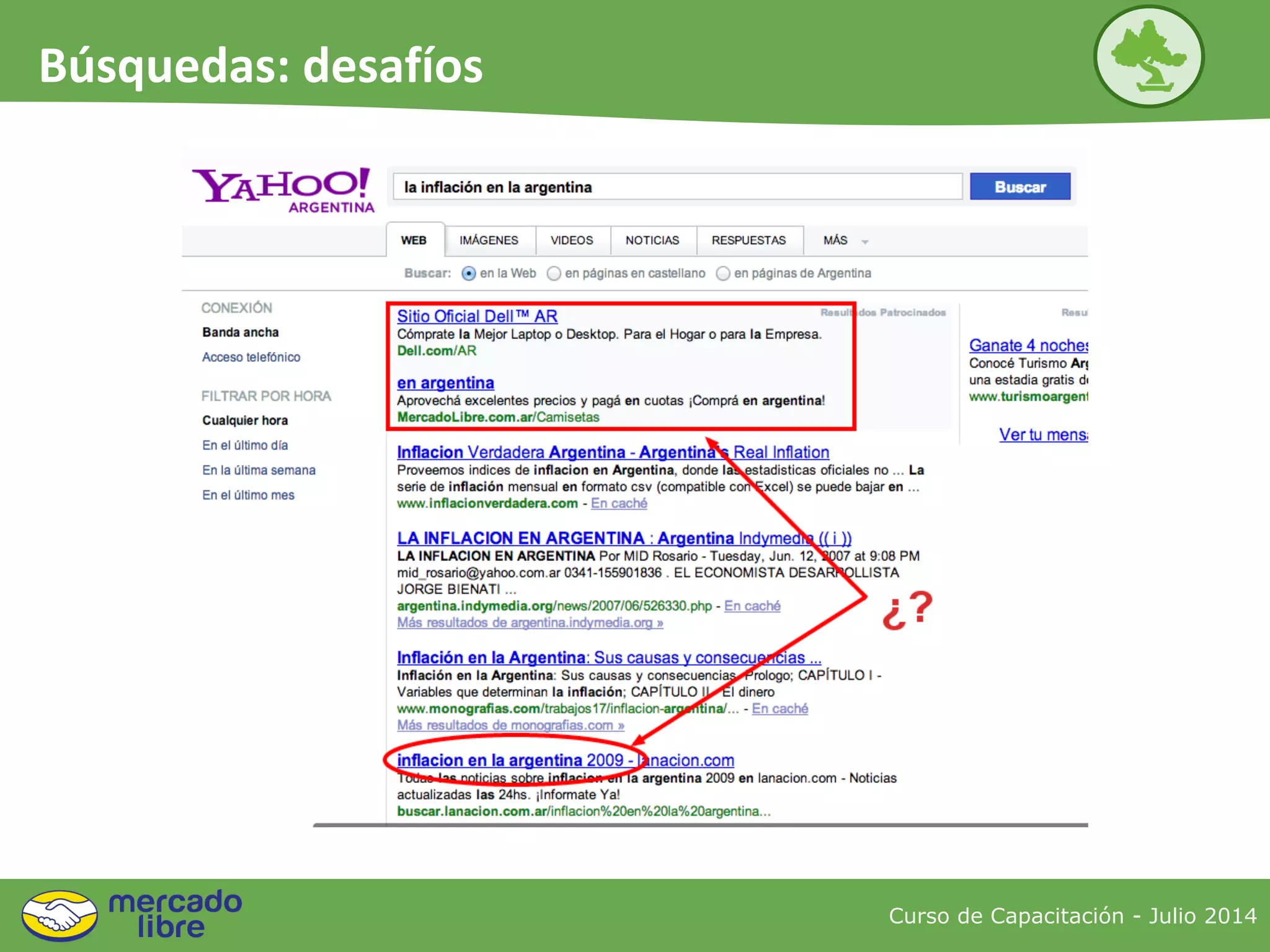 Curso de Capacitación - Julio 2014
Búsquedas: desafíos
 